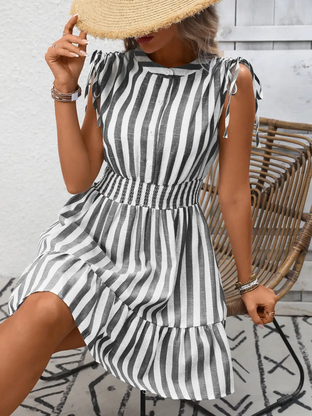 A Line Ruffle Casual Dress