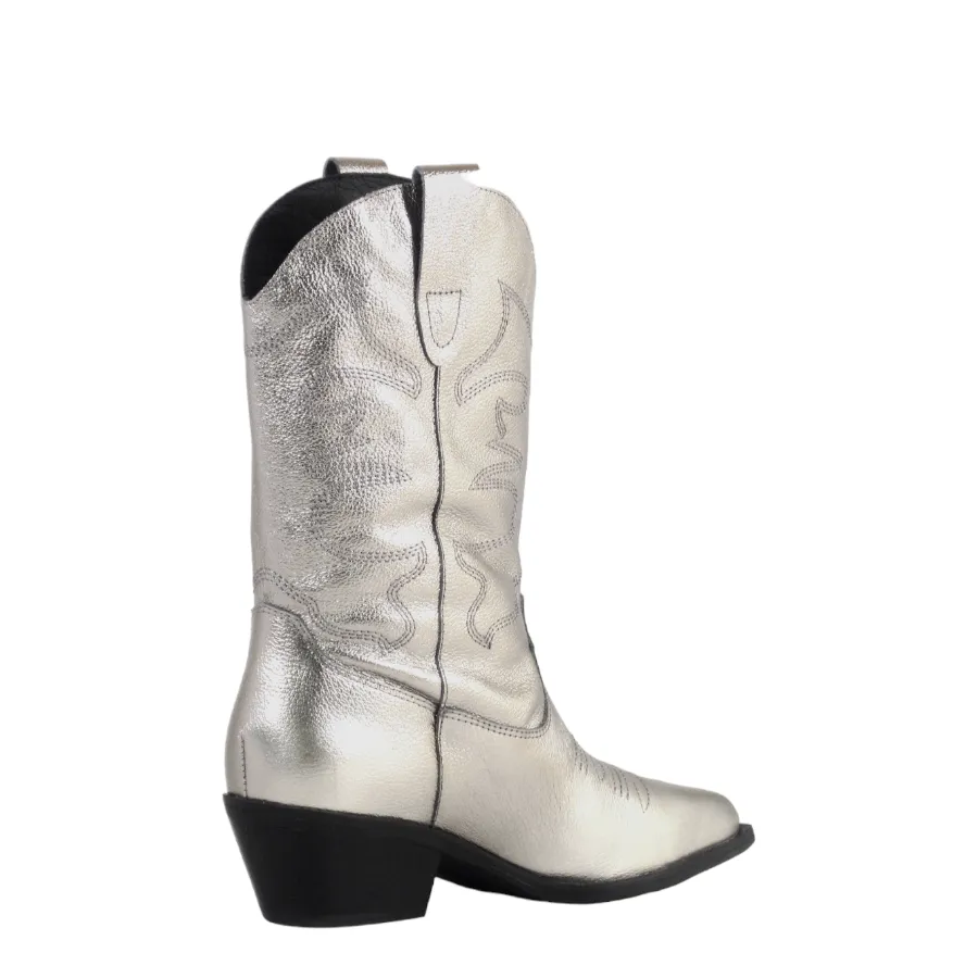 Leather Cowboy Ankle Boots