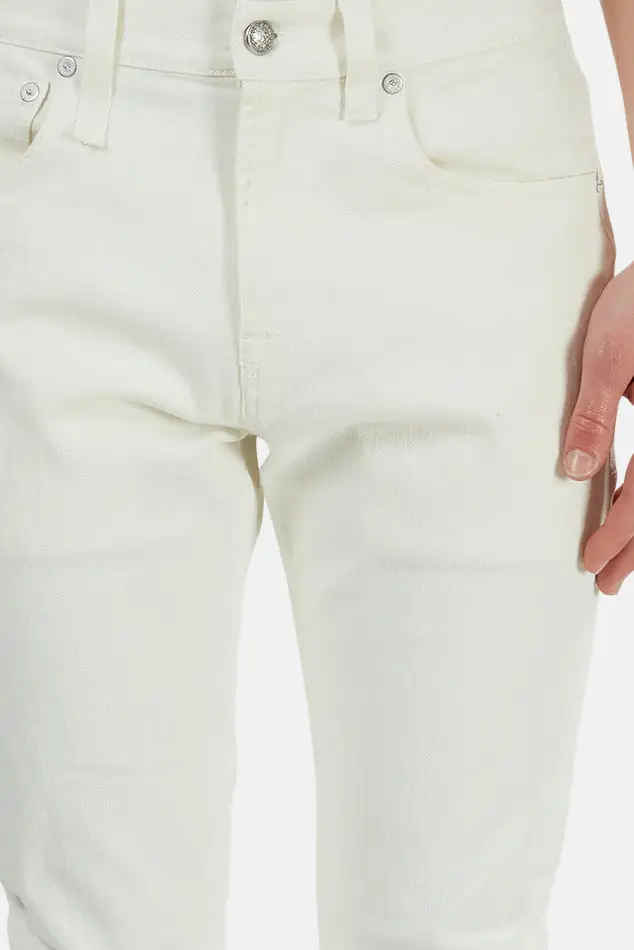 Cotton Leather Slim Jeans