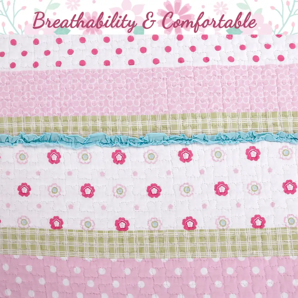Cotton Floral Striped Patchwork Sheet Bedding Set