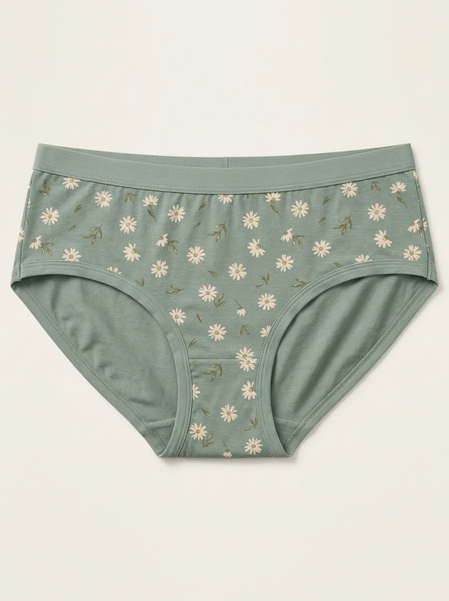 Women's Everyday Briefs with Daisy Floral Detail