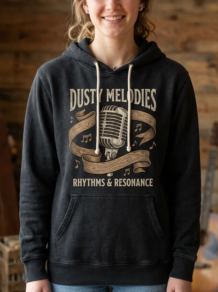Country Music Vintage Microphone Pullover Hoodie