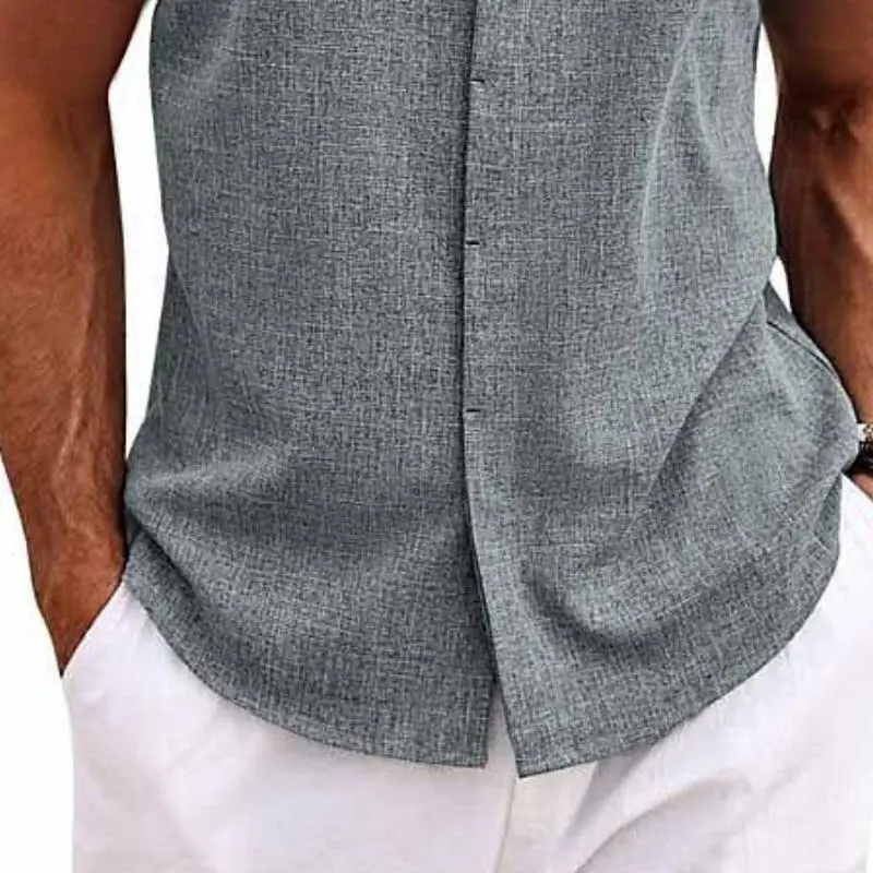 Camp Collar Button Cotton Shirt