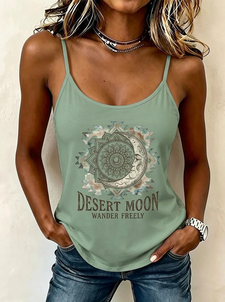 Boho Desert Moon Tank Top