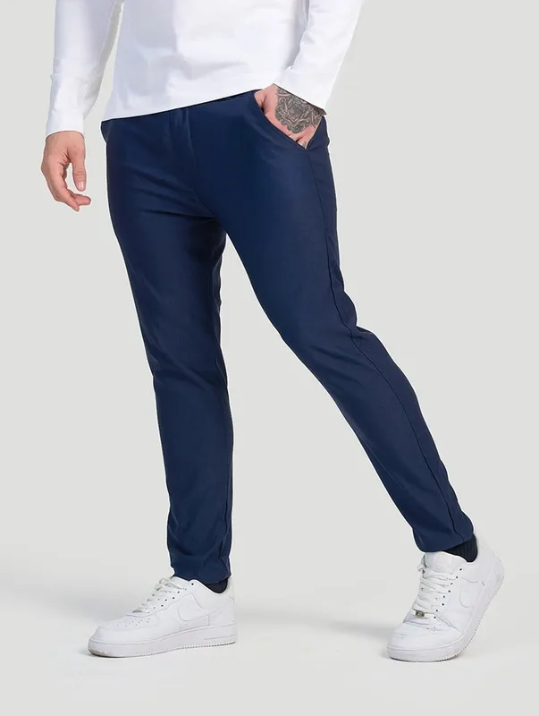 Blue Slim Fit Stretch Pants