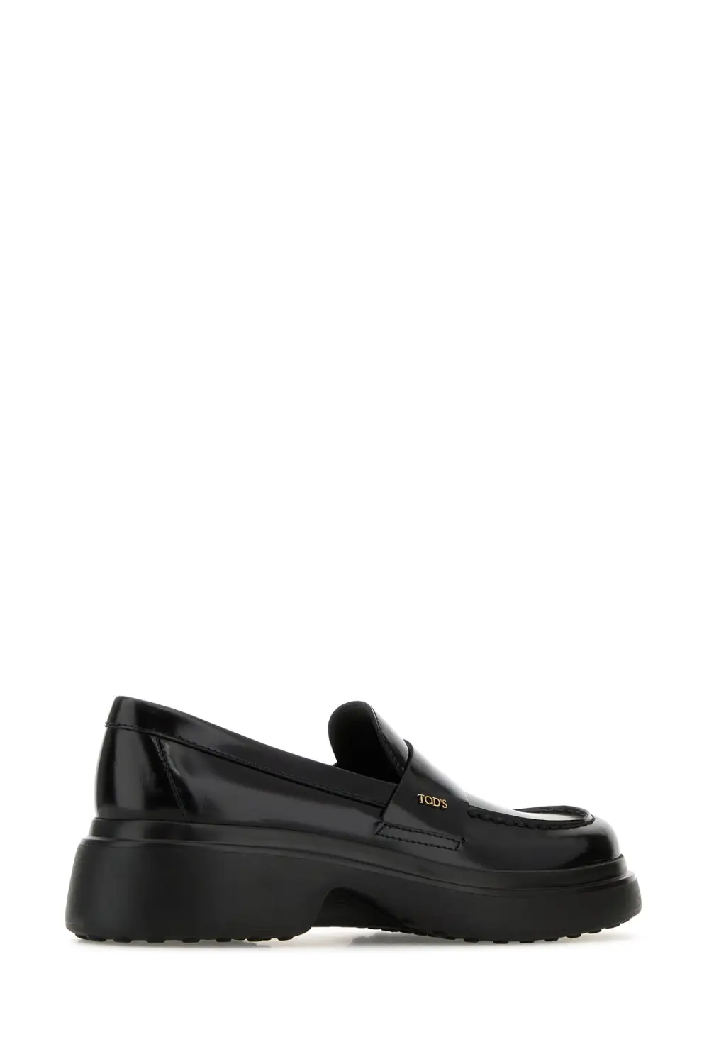 Polished Leather Round Toe Loafers