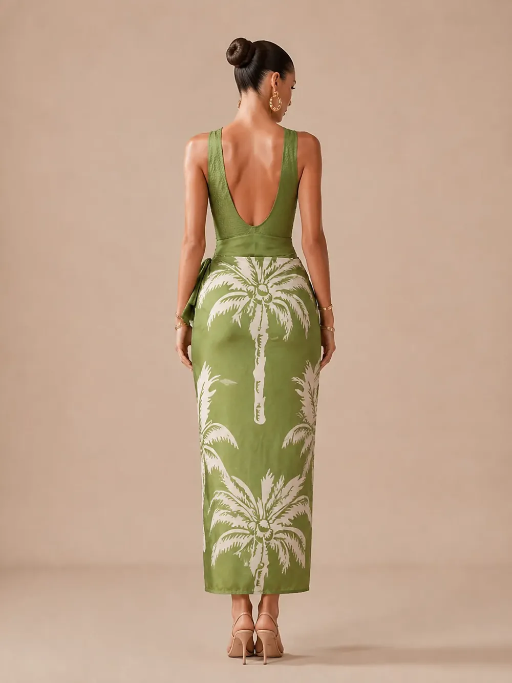 Victoria Printed Swimsuit Set In Green