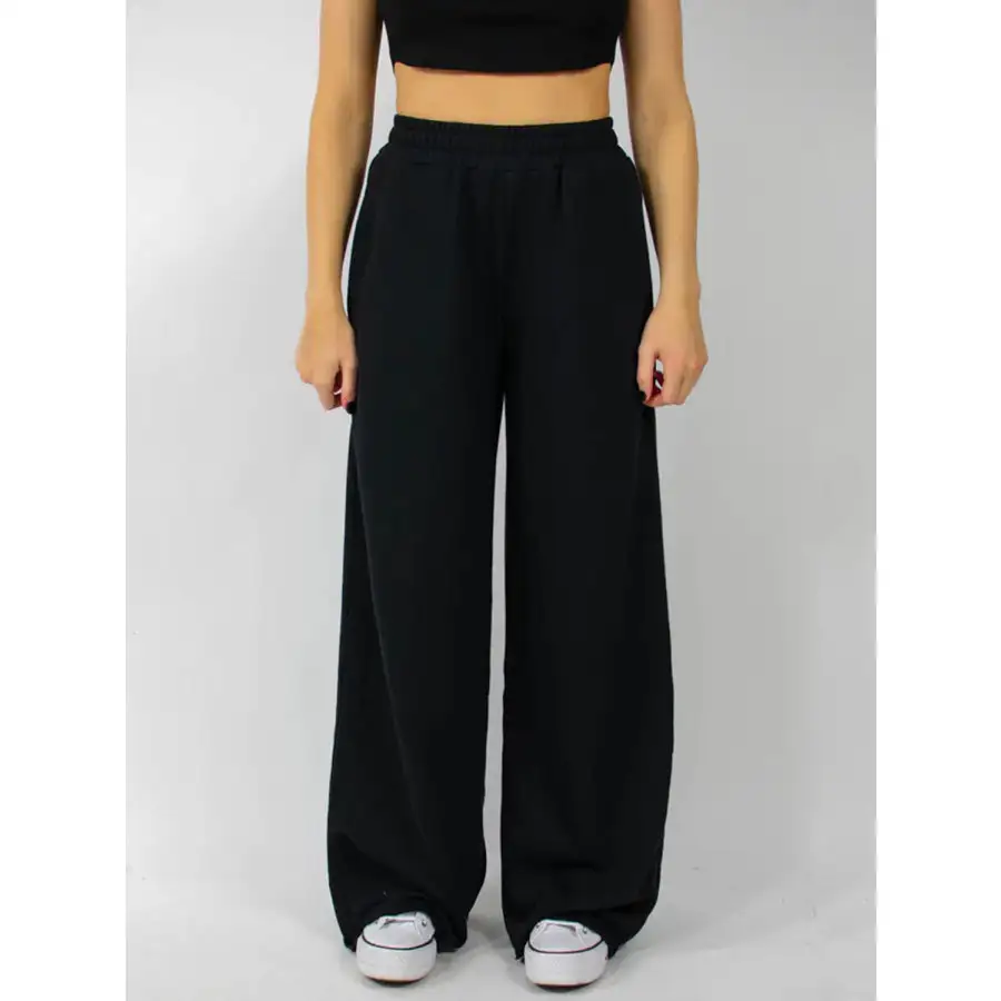 Classic Elastic Waist Wide Leg Pants