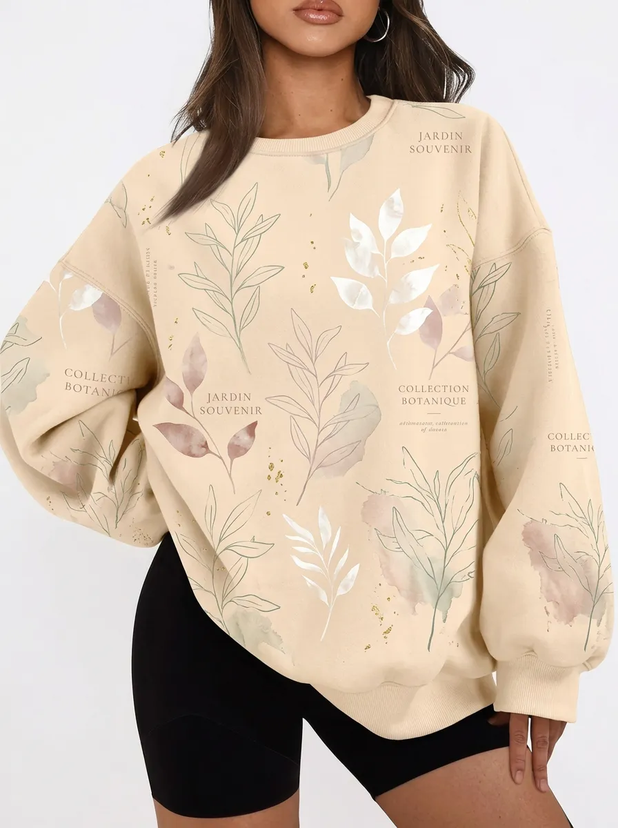 Women's Botanical Garden Nature Lover Floral Printed Sweatshirt