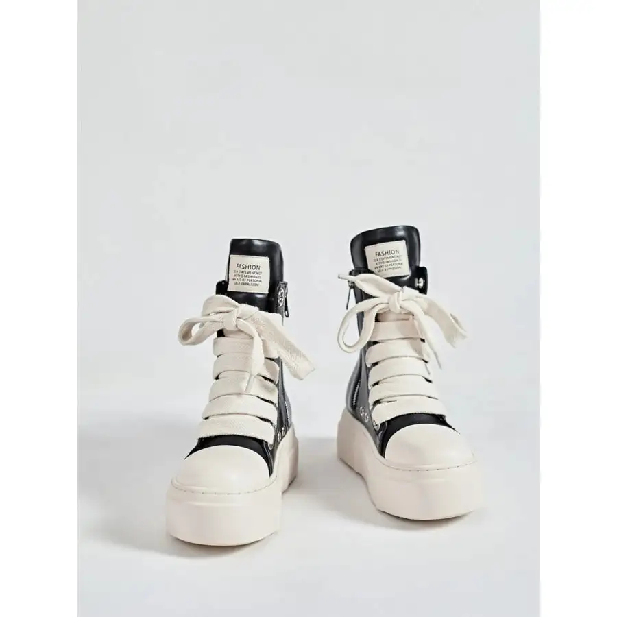 Platform Lace Up Contrast Sneakers