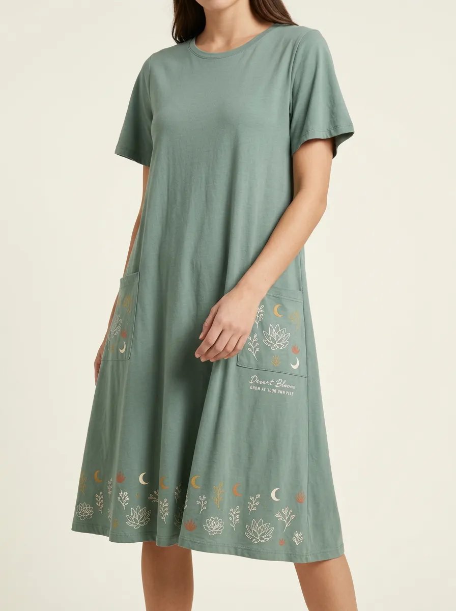 Desert Bloom Botanical Moon Pocket Dress