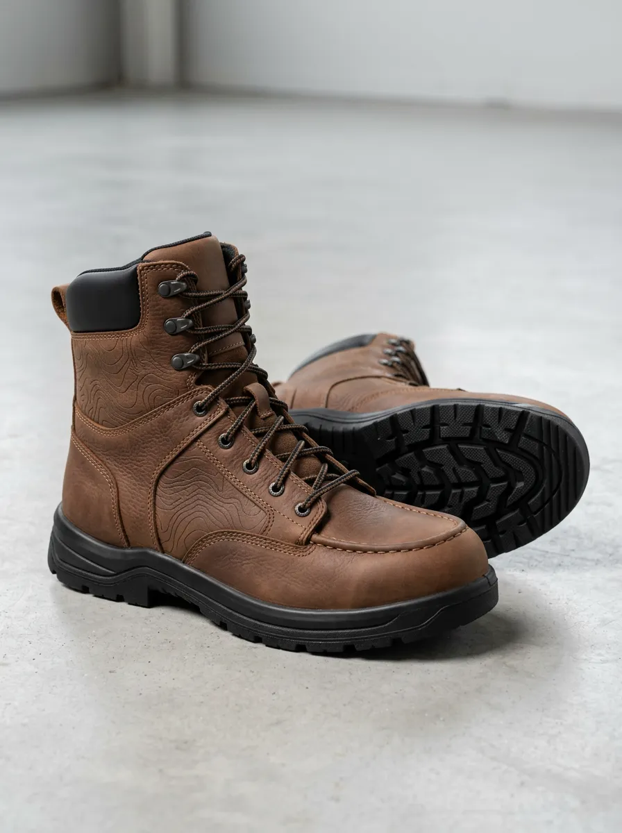 Unisex Distinctive Outdoor Enthusiast Topographic Map Print Work Boots