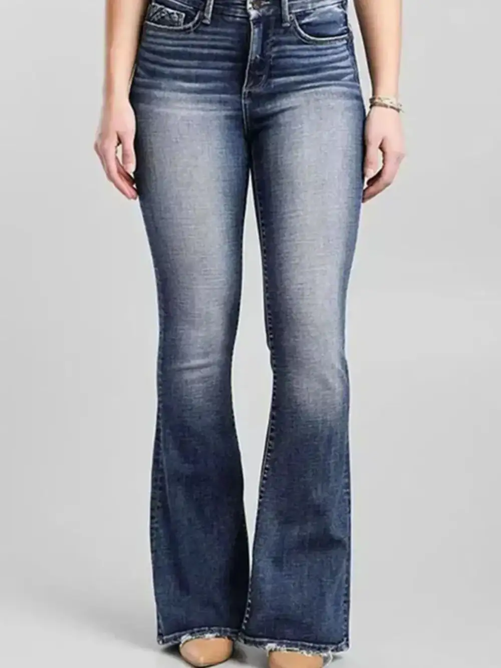 Simple Trim Straight Leg Denim Jeans