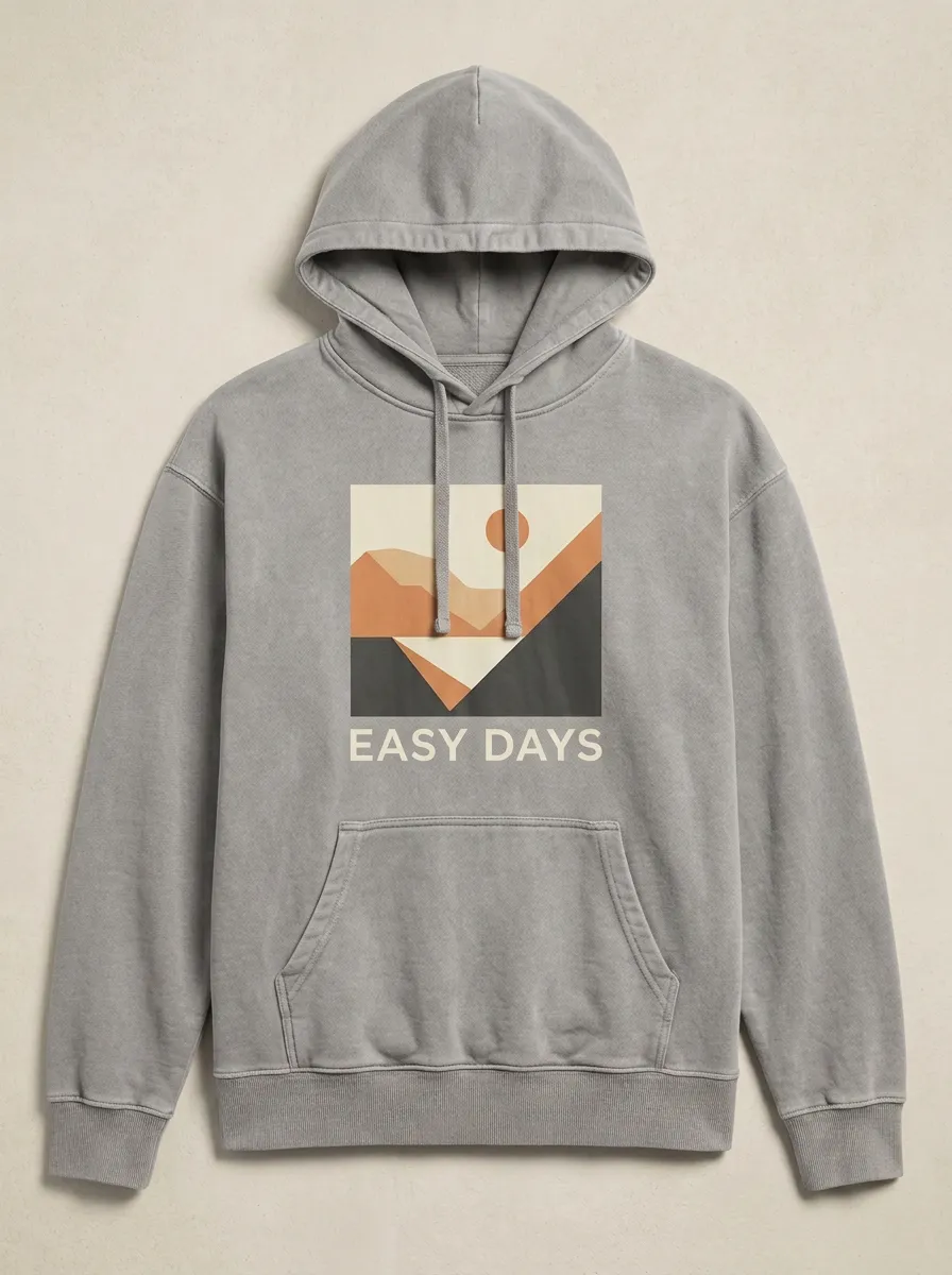 Easy Days Mountain Landscape Hoodie