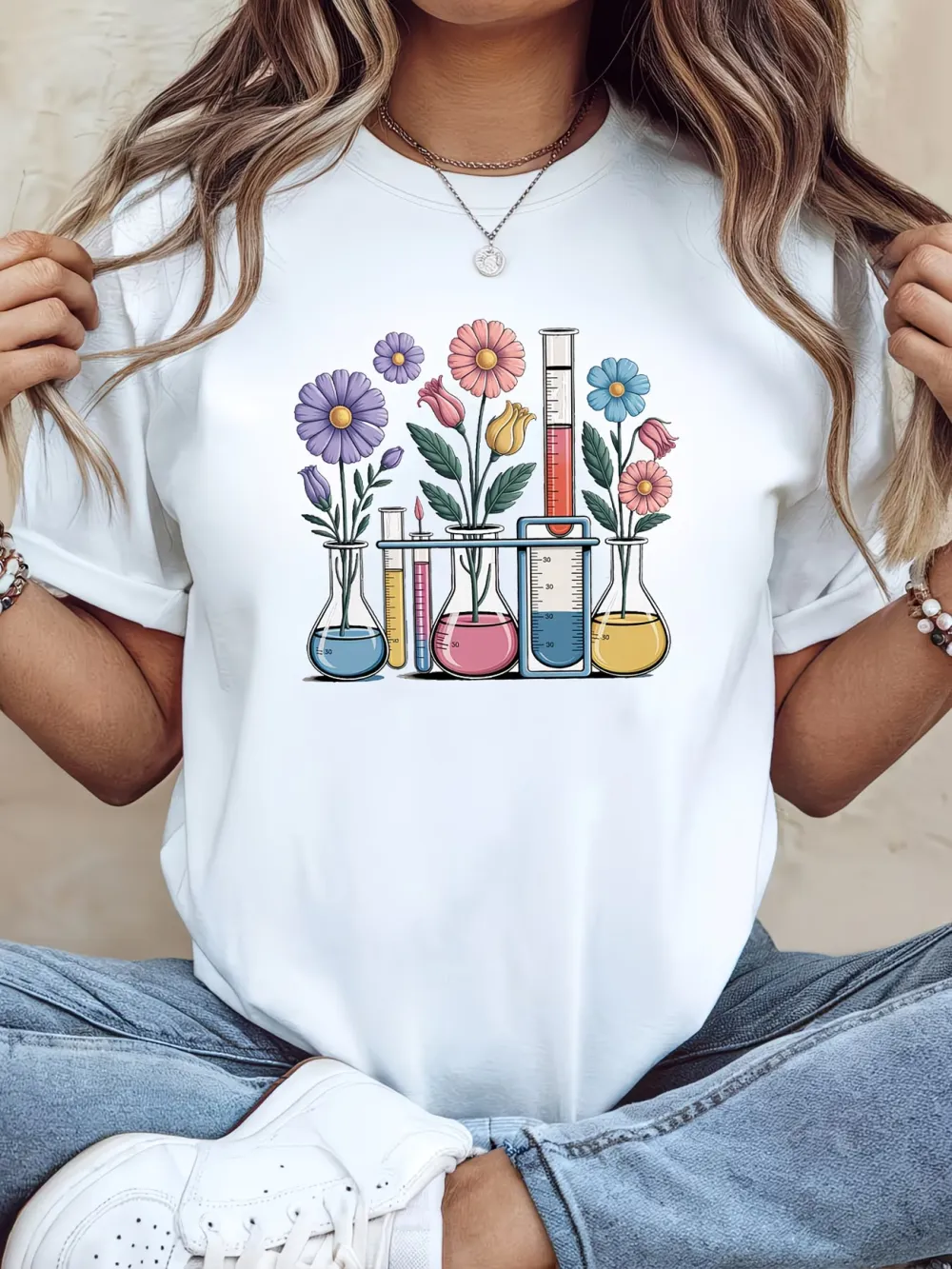 Floral Lab Glassware T-Shirt