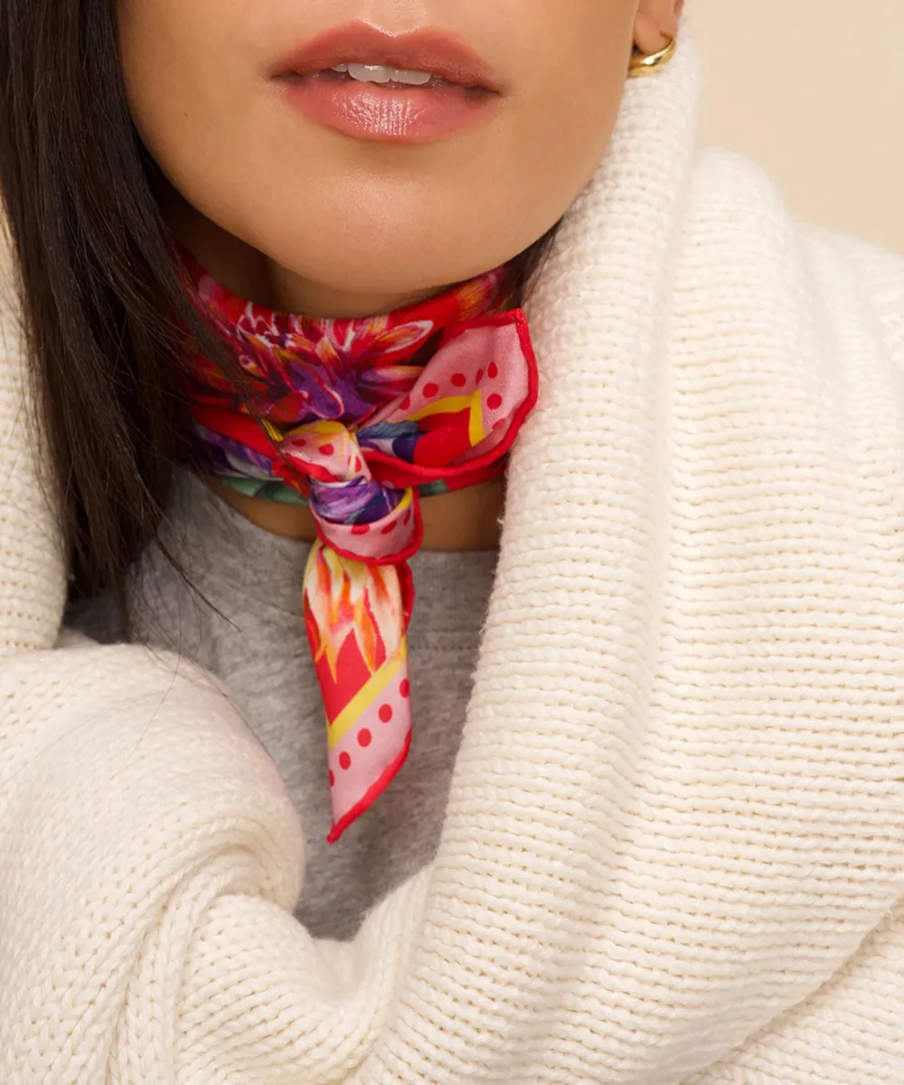 Floral Casual Style Silk Bandana