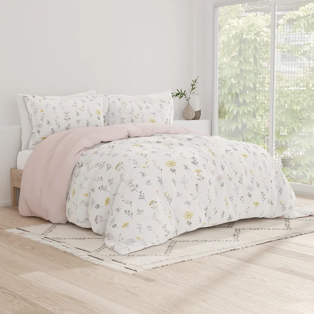 Wildflower Pattern Reversible Duvet Cover Set