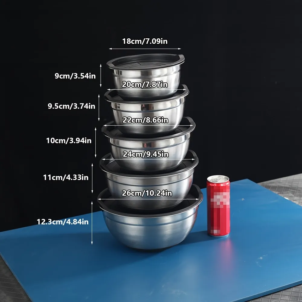 Stainless Steel Lidded Storage Bowl Set