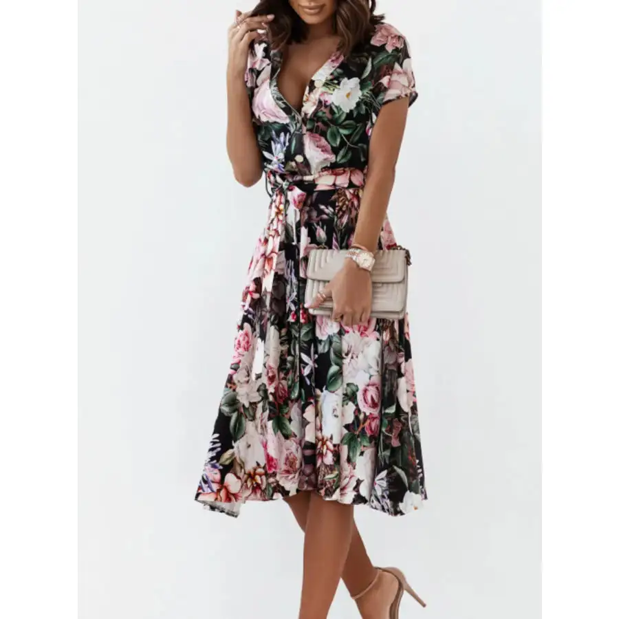 Short Short Sleeve Midi Dress