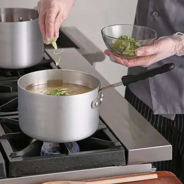 Space-Saving Aluminum Sauce Pan with Silicone Handle