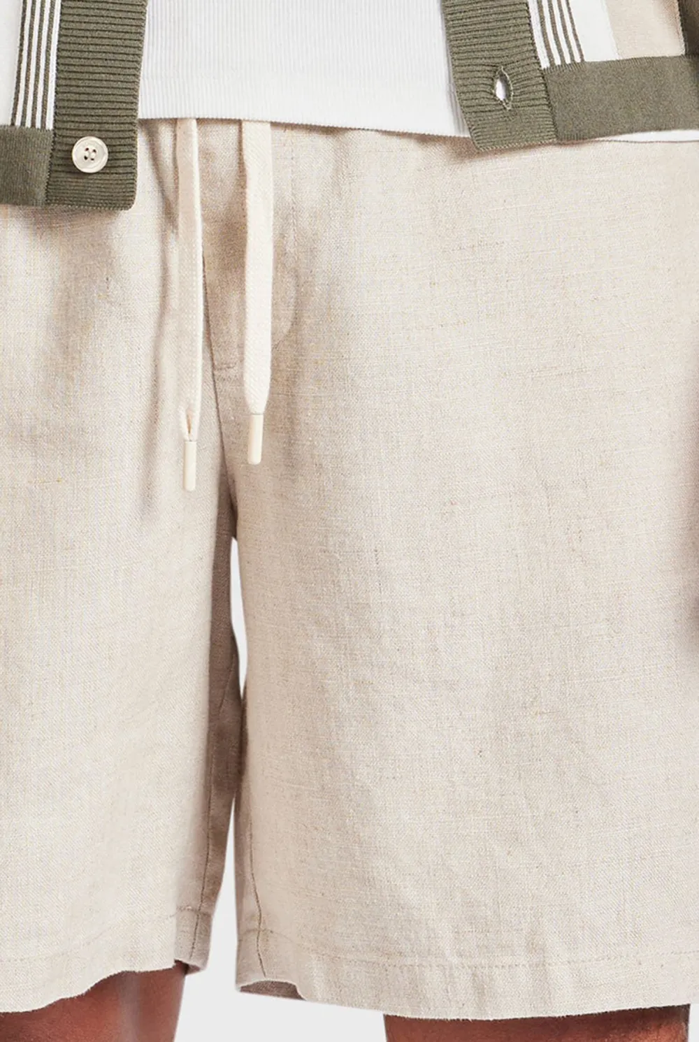 Relaxed Tapered Linen Blend Casual Lounge Shorts
