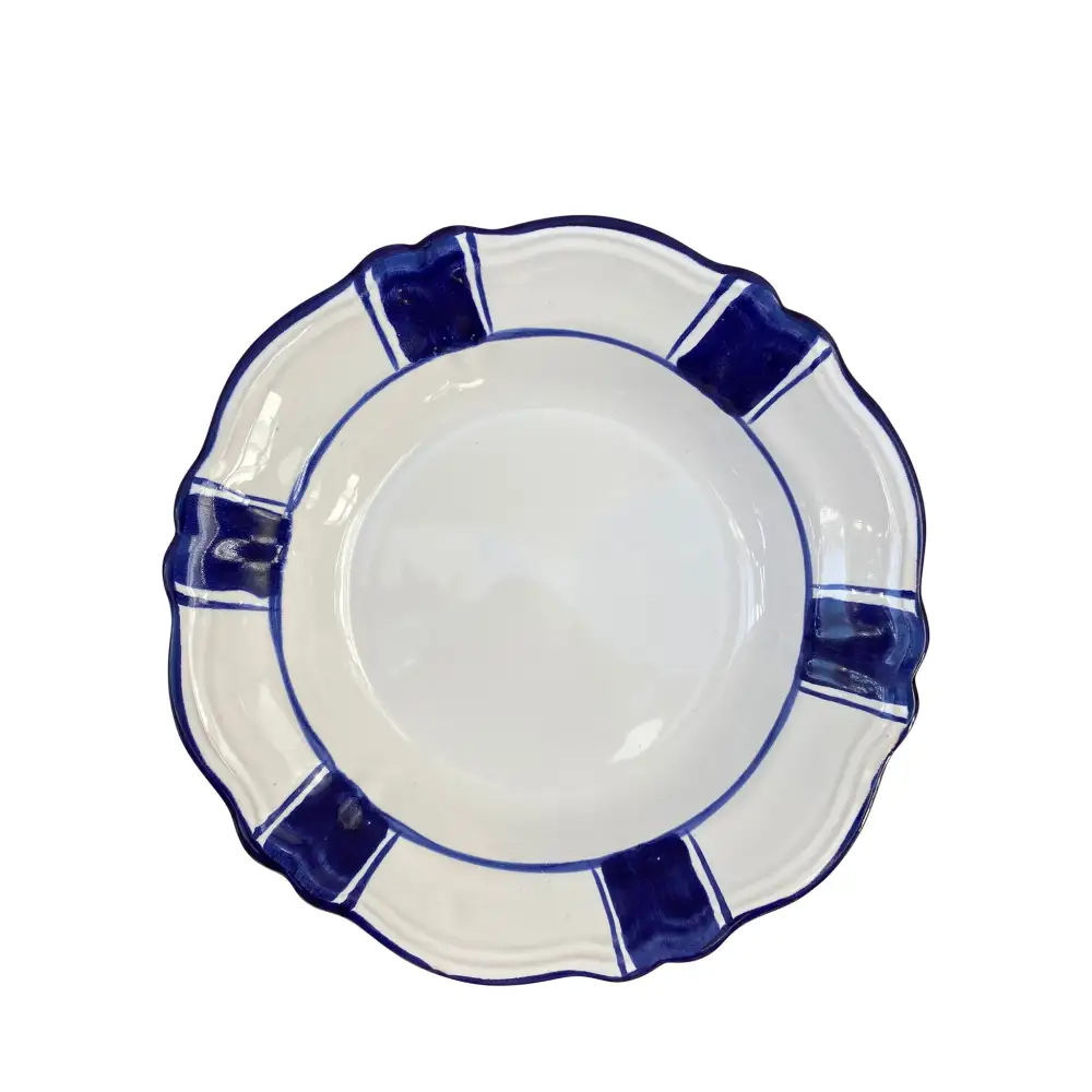 Striped Ceramic Pasta Bowl For Risotto