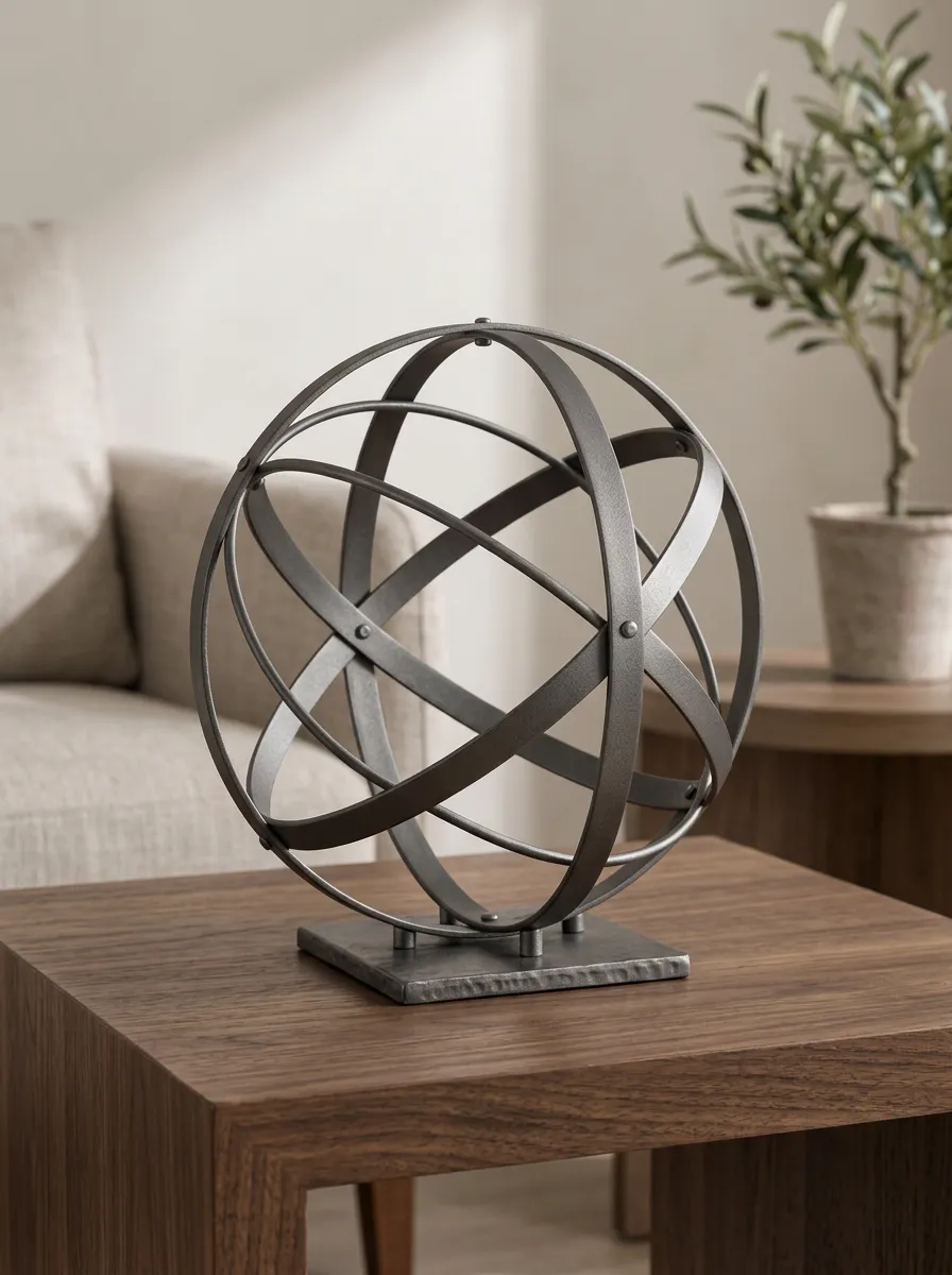 Modern Home Decor Minimalist Metal Sphere Geometric Table Ornament