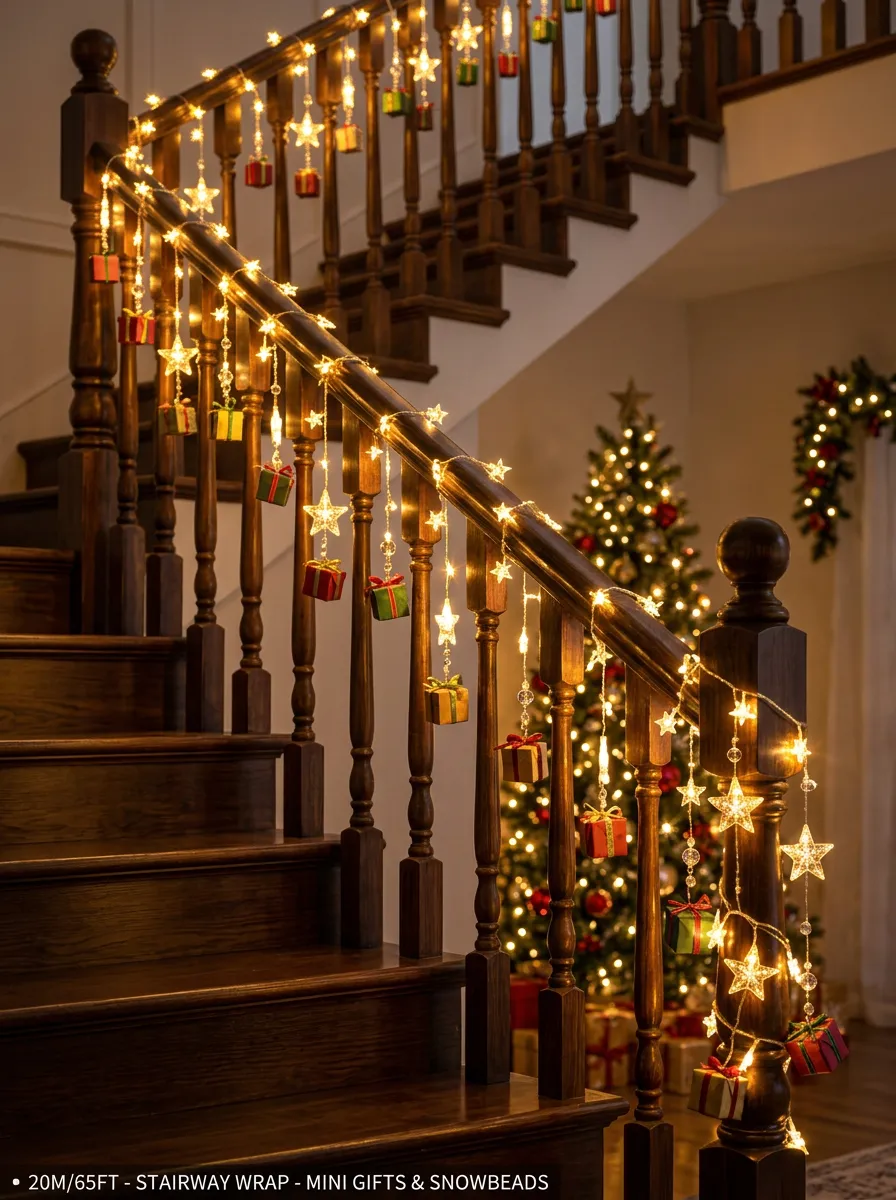 Star and Gift Box Christmas LED String Lights