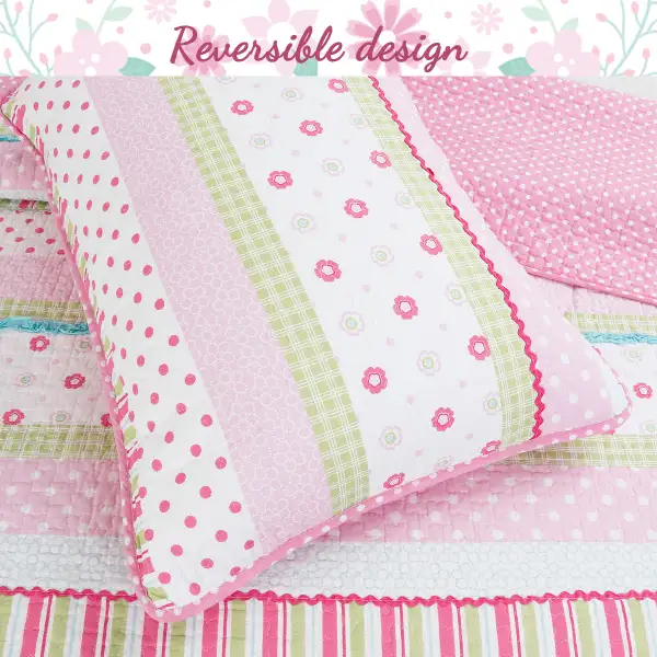 Cotton Floral Striped Patchwork Sheet Bedding Set