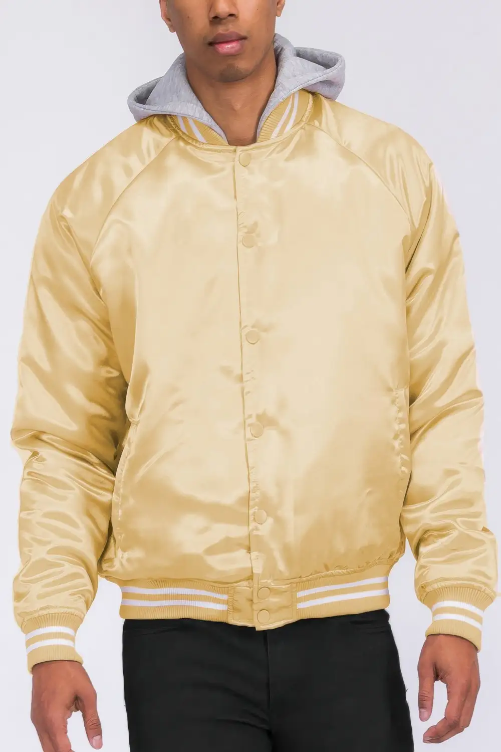 Varsity Satin Bomber Jacket