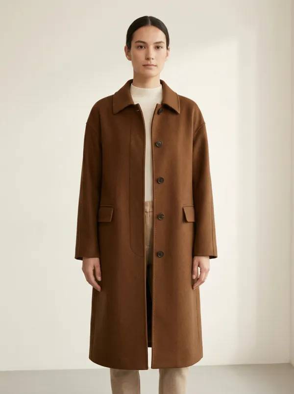 Classic Design Wool-Blend Outerwear Coat