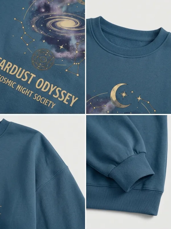 Women's Astronomy Lover Galaxy Constellation Printed T-shirt