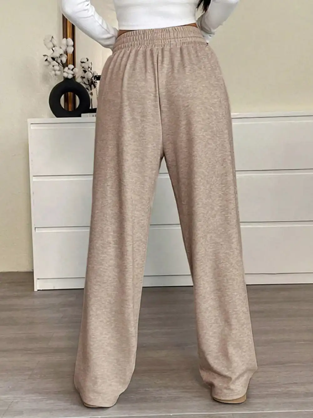 Everyday Drawstring Wide Leg Pocketed Casual Pants
