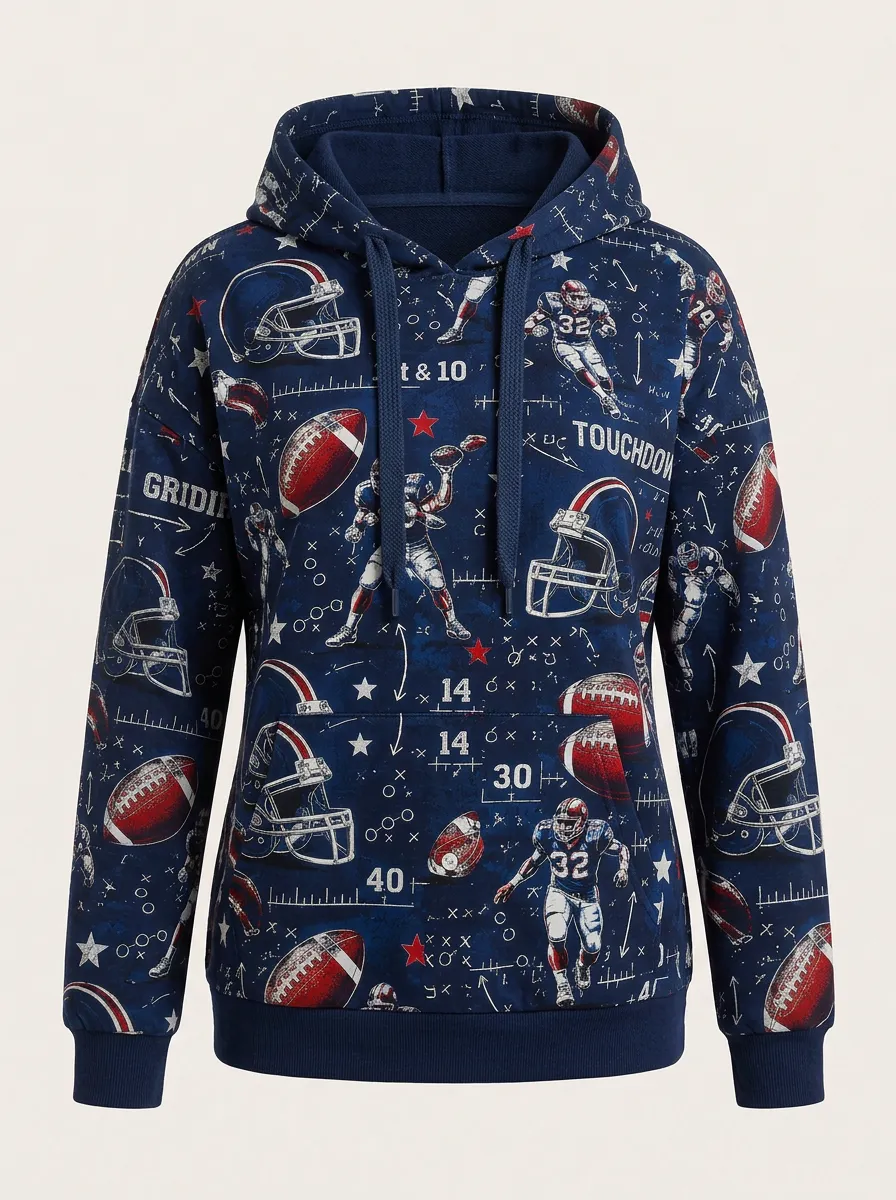 Women's Gridiron Vintage Football Hoodie