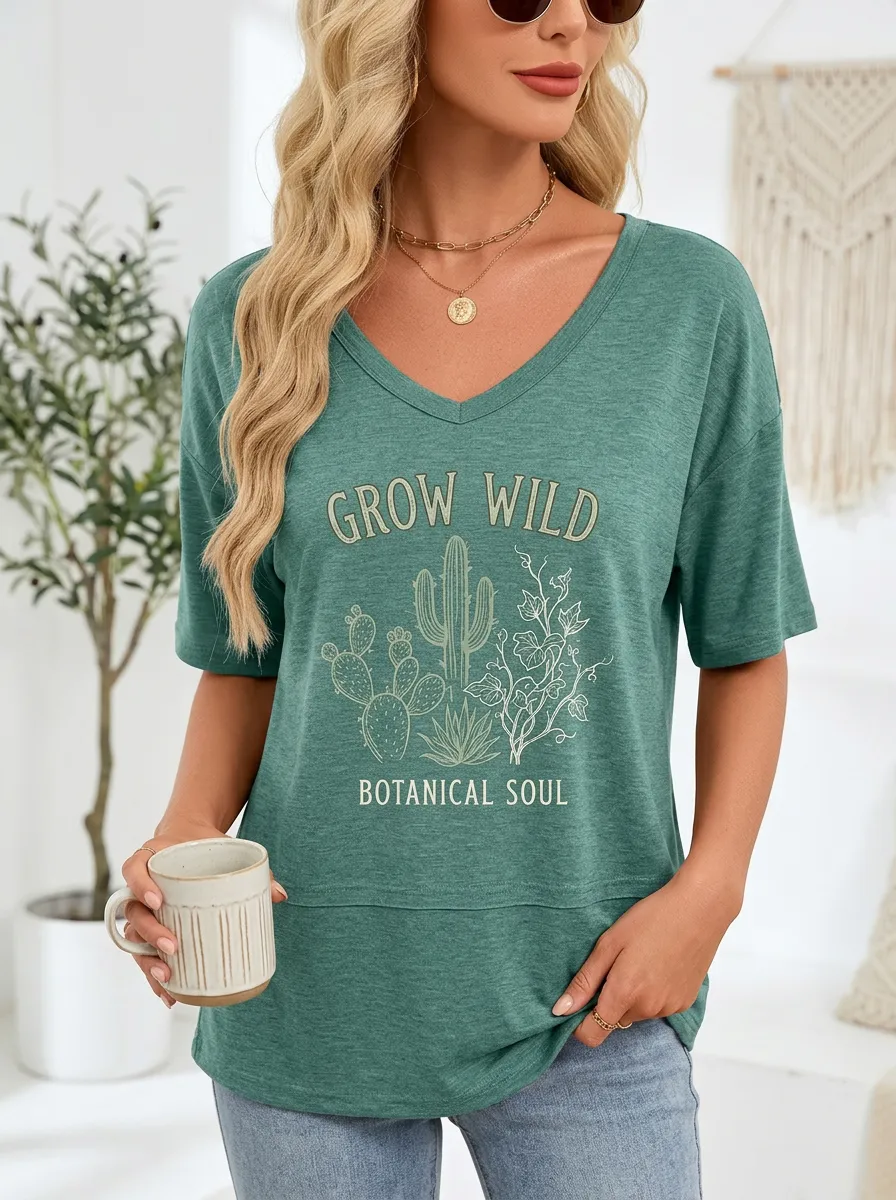Botanical Cactus Grow T-Shirt