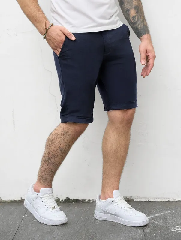 Navy Blue Stretch Shorts