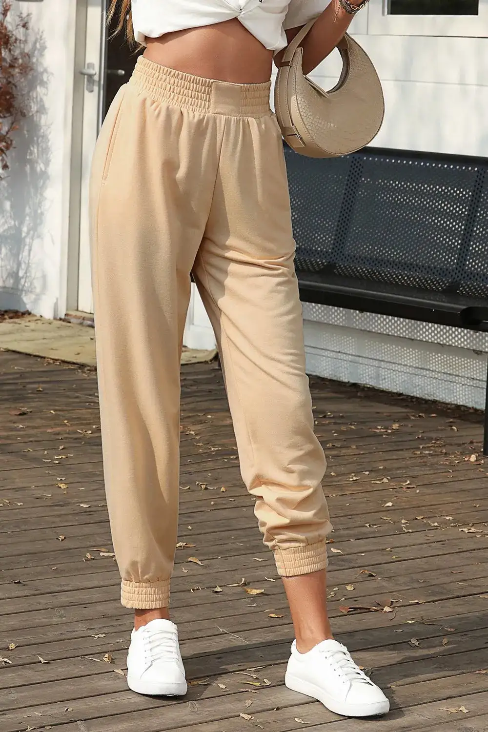 High Waist Pocket Detail Pants