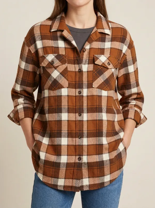Minimal Plaid Plaid Long-Sleeve Shirt