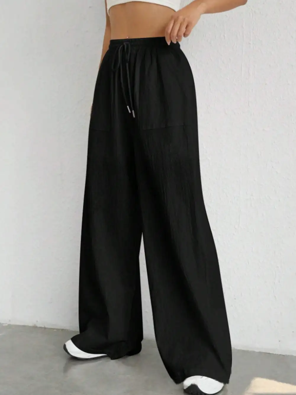 Drawstring Wide Leg Pants Edit 7
