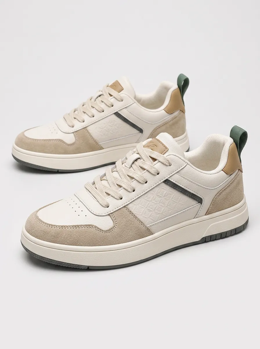 Men's Urban Casual Geometric Pattern Suede Patchwork Printed Sneakers
