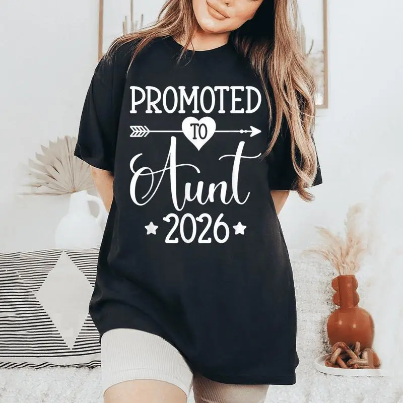Promoted To Aunt 2026 Auntie Pregnancy Announcement Women's Oversized Comfort T-Shirt