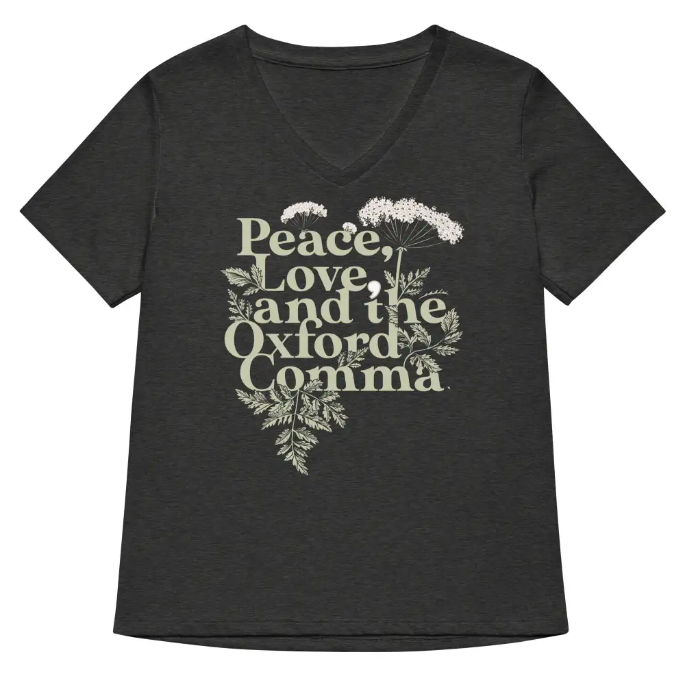 Oxford Comma V Neck Tee