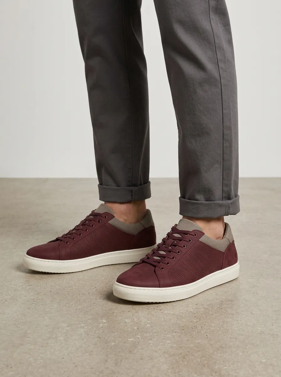 Men's Everyday Perforated Leather Casual Sneakers