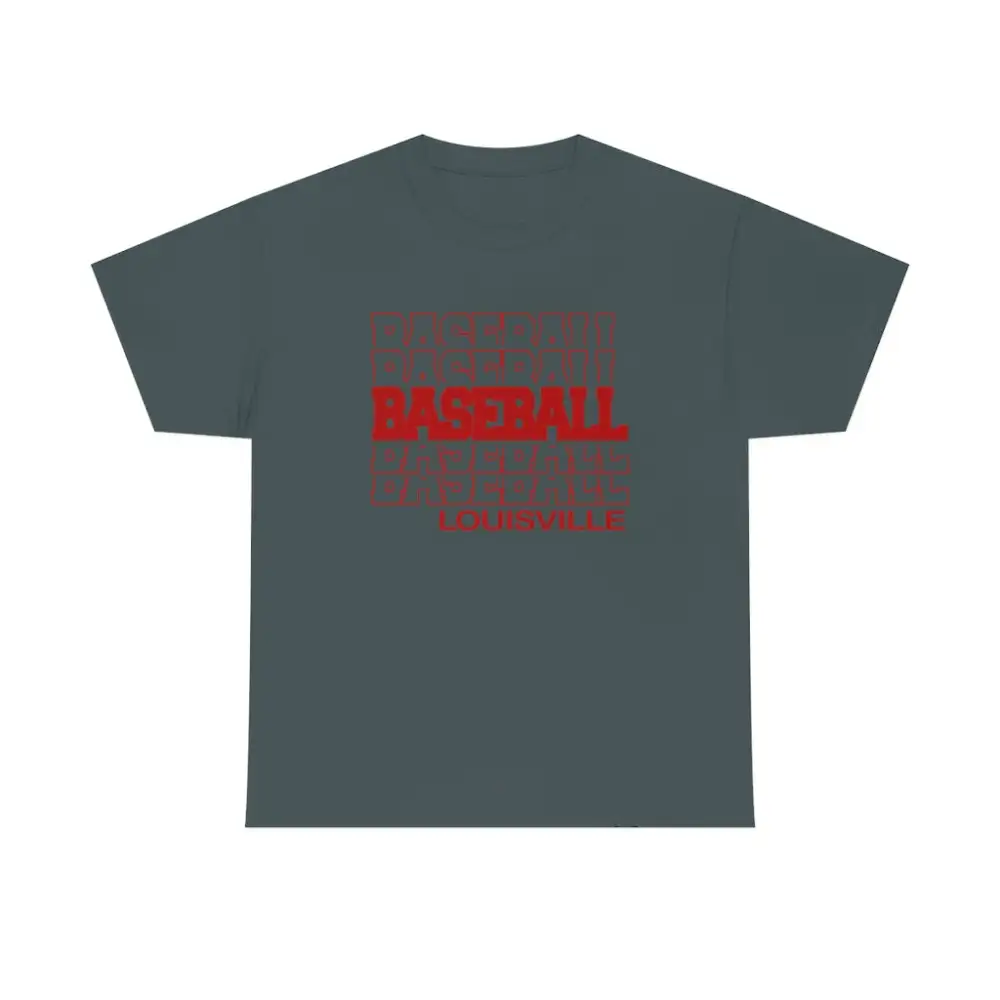 Baseball Louisville in Modern Stacked Lettering T-Shirt