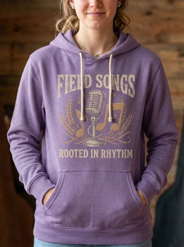 Microphone Wheat Unisex Country Music Pullover Hoodie