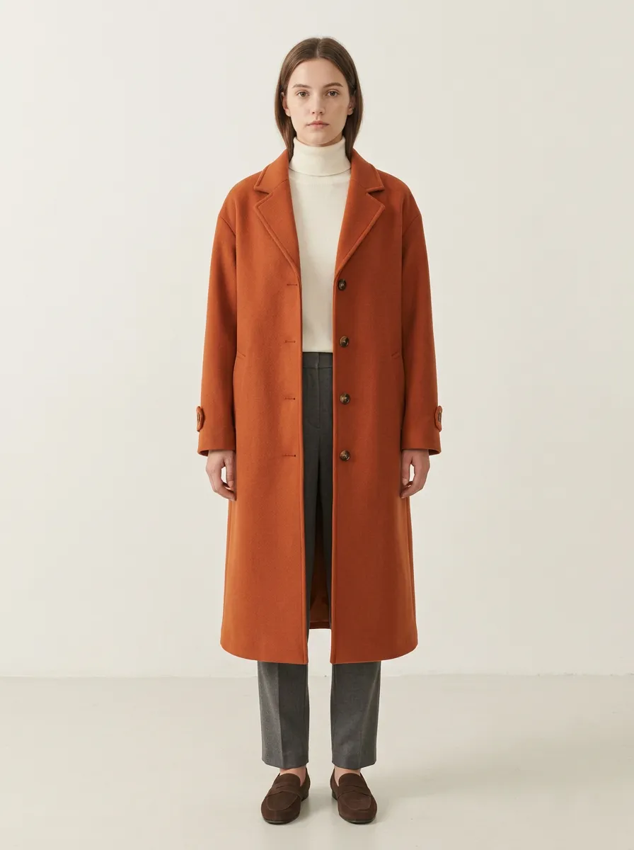 Classic Wool-Blend Longline Outerwear Coat