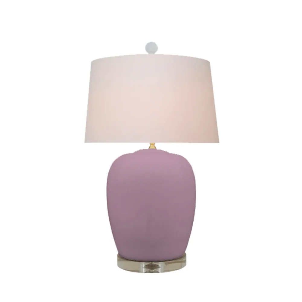 Rounded Porcelain Vase-Form Table Lamp