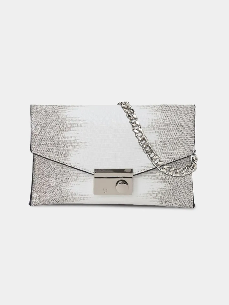 Riley Square Snakeskin-Patterned Leather Bag