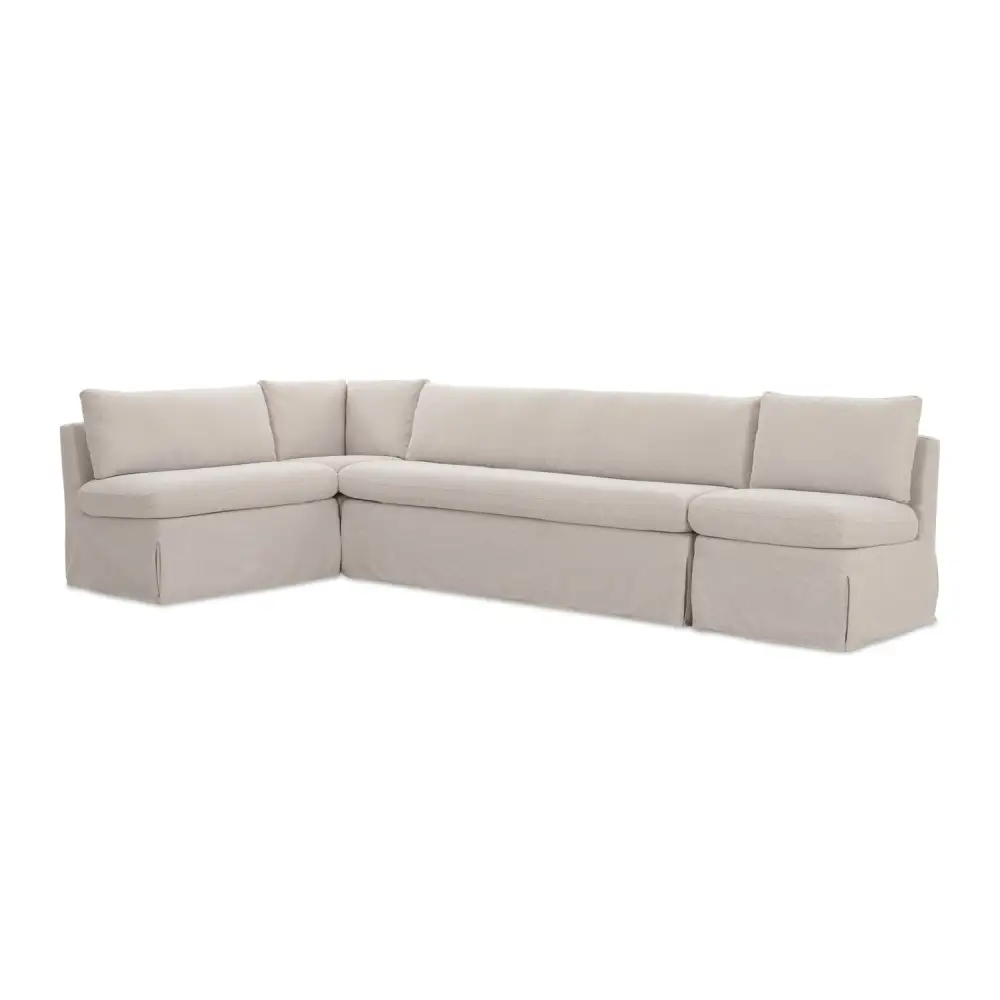 Relaxed L-Shaped Slipcovered Lounge Seating