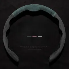 Dual-Tone Suede Steering Wheel Cover